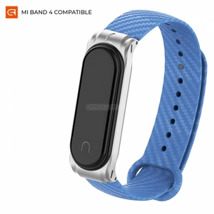 Ремінець до фітнес браслета Armorstandart Carbon Silicone Series для Xiaomi Mi Band 4/3 Royal Blue (ARM55190) зображення 1