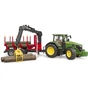 Спецтехніка Bruder трактор John Deere 7R 350 з причепом, краном та колодами (03154) - зменшене зображення 5