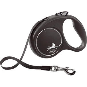 Повідець для собак Flexi Black Design S стрічка 5 м (чорний) (4000498033906) зображення 1