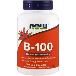 Вітамін Now Foods Комплекс B-100, 100 Вегетаріанських капсул. (NOW-00436) зображення 1