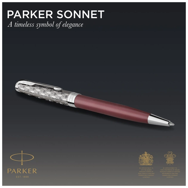 Ручка кулькова Parker SONNET 17 Metal & Red Lacquer CT BP (68 332) - picture 4