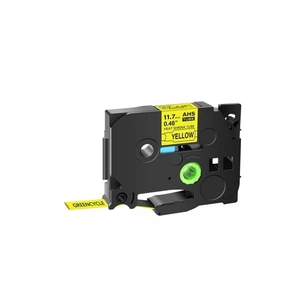 Стрічка для принтера етикеток UKRMARK трубка термозбіжна сумісна з HSe-631, 11,7мм х 1,5м, black on yellow (900412) зображення 1