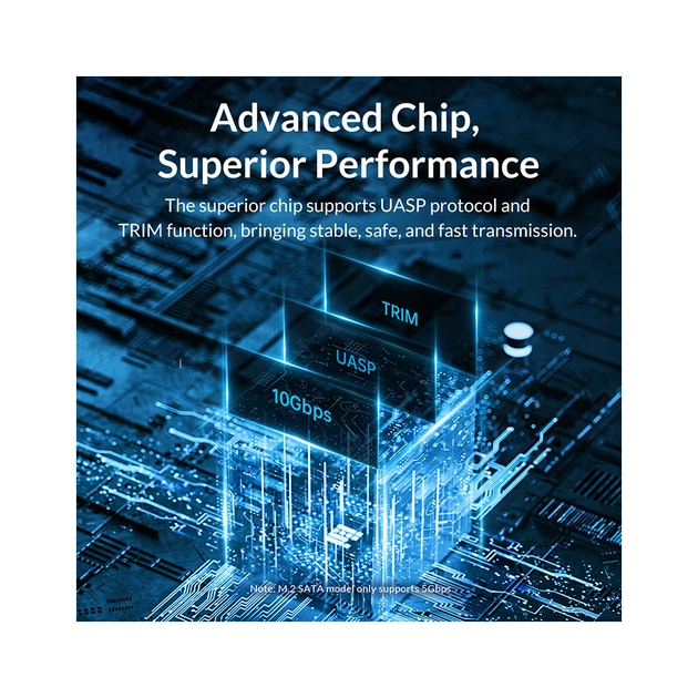 Кишеня зовнішня Orico USB3.2 Gen2 USB-C M.2 NVMe/NGFF(SATA) Dual Protocol SSD (HC380503) - picture 5