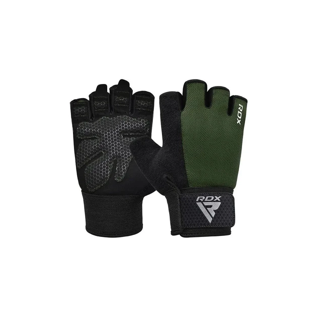 Рукавички для фітнесу RDX W1 Half Army Green Plus XL (WGA-W1HA-XL+) - изображение 1