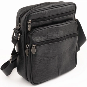 Сумка Vintage На одне відділення зерниста Чорна (20203) зображення 1