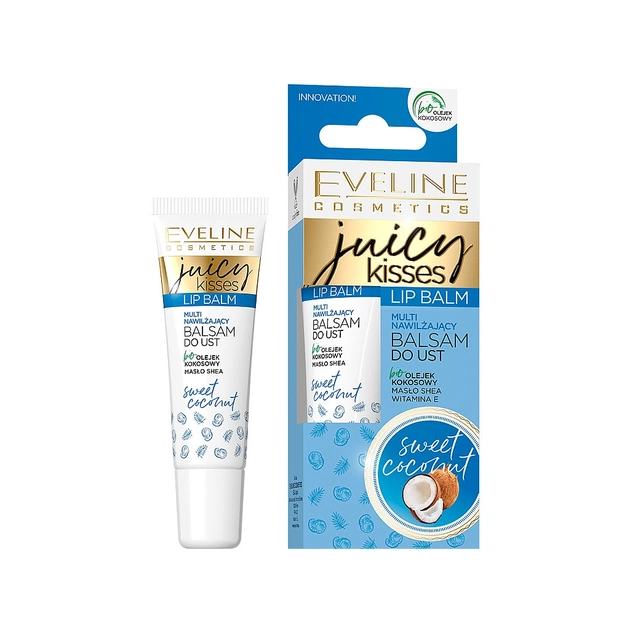 Бальзам для губ Eveline Cosmetics Juicy Kisses Sweet Coconut Lip Balm Сладкий кокос 12 мл (5903416007395) - изображение 1