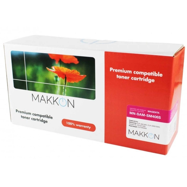 Картридж Makkon Samsung CLT-M406S (SM406S) 1k magenta (MN-SAM-SM406S) - изображение 1