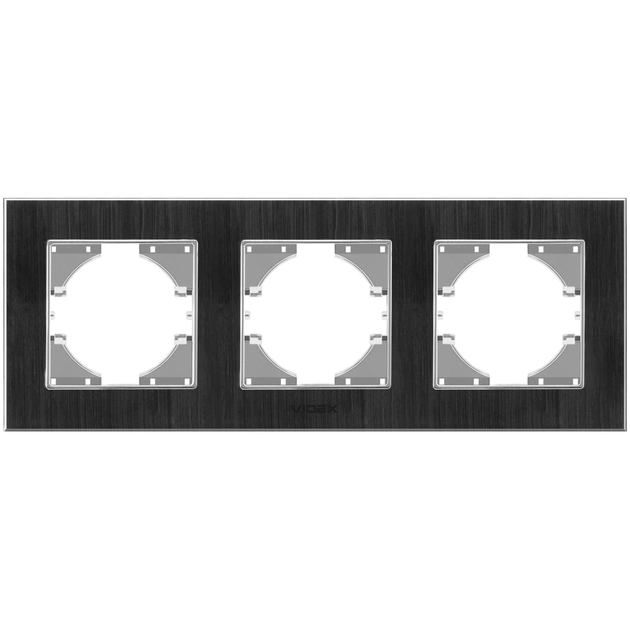 Рамка Videx BINERA чорний алюміній 3 поста (VF-BNFRA3H-B) - зображення 2