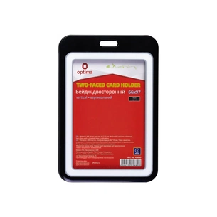 Бейдж Optima преміальний вертикальний 66х97 мм двосторонній, чорний (O45680) изображение 1