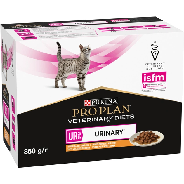 Вологий корм для кішок Purina Pro Plan Veterinary Diets UR ST/OX Urinary З куркою 10 x 85 г (8445290093592) - picture 4