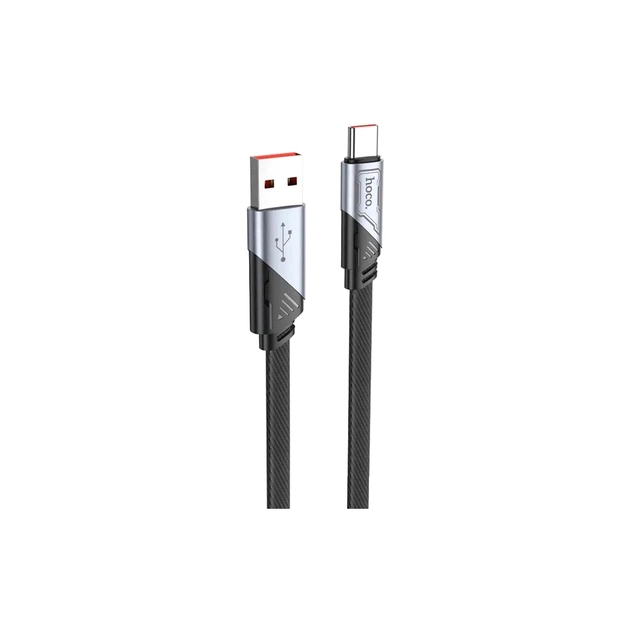 Дата кабель USB 2.0 AM to USB-C 1.2m 5A nylon black HOCO (6942007605007) - зображення 1