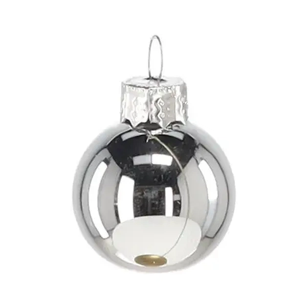Ялинкова іграшка Chomik скляні кульки 11 шт, 3 см, колір мікс срібний, білий (5900779882195) - picture 4