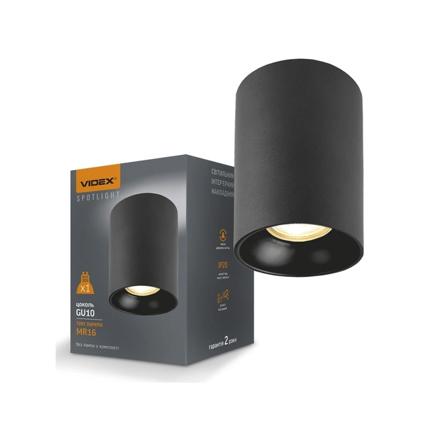 Світильник точковий Videx під лампу GU10 накладний Чорний (VL-SPF14A-B) - picture 3