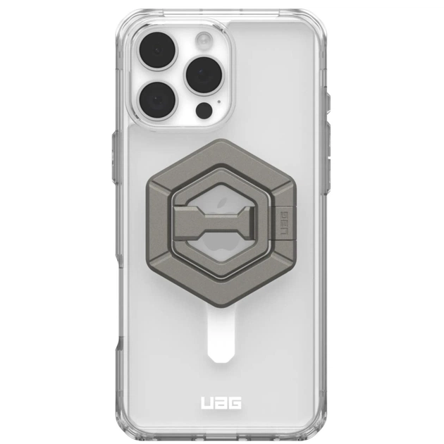 Чохол до мобільного телефона UAG Apple iPhone 16 Pro Max Plyo MagSafe Ice White/Titanium Stand (1144811BV01) - зображення 1