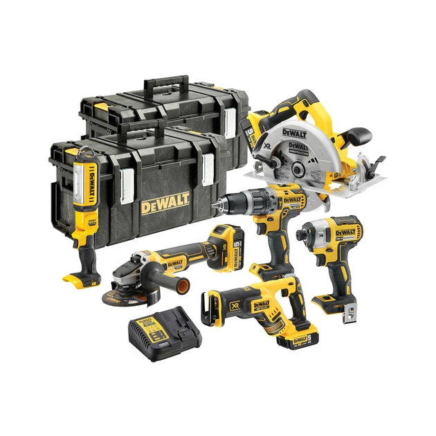 Набір електроіструментів DeWALT 6 од., 3*5Ah, 2 кейси TOUGH SYSTEM (DCK623P3) - picture 3
