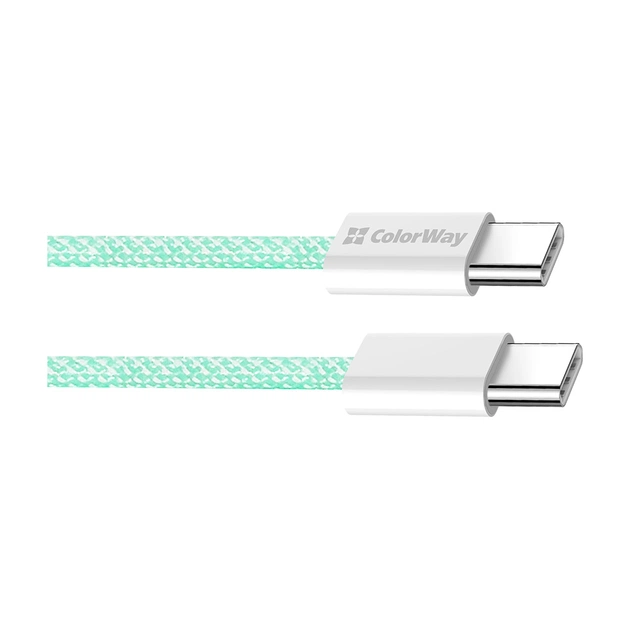 Дата кабель USB-C to USB-C 1.0m 60W 3.0А green ColorWay (CW-CBPDCC061-G) - picture 3