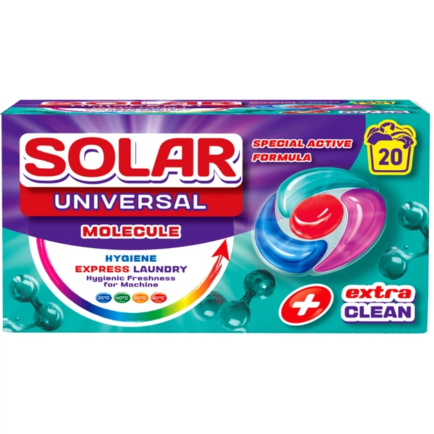 Капсули для прання Solar Household Universal Molecule 20 шт. (4820269930377) - зображення 1