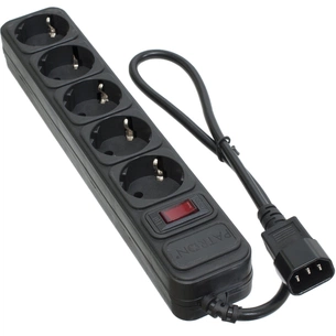 Мережевий фільтр живлення Patron 0.5 m3*1mm2 (SP-1052U) 5 розеток BLACK (EXT-PN-SP-1052U) зображення 1