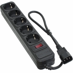 Мережевий фільтр живлення Patron 0.5 m3*1mm2 (SP-1052U) 5 розеток BLACK (EXT-PN-SP-1052U) зображення 1