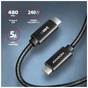 Дата кабель USB-C to USB-C 3.0m USB 2.0 PD 240W 5A black AXAGON (BUCM2-CM30AB) - зменшене зображення 3