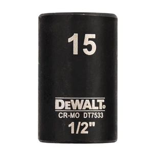 Торцева головка DeWALT IMPACT ударная короткая, 1/2" х 15 мм, шестигранная (DT7533) зображення 1
