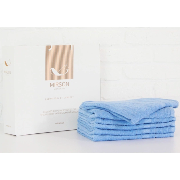 Рушник MirSon набір банних 5072 Elite SoftNess Cornflower 70х140 6 шт (2200003524123) - зображення 1