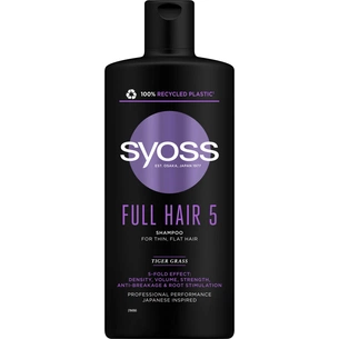 Шампунь Syoss Full Hair 5 з тигровою травою для тонкого волосся без об'єму 440 мл (4015100339086/9000101276992) зображення 1