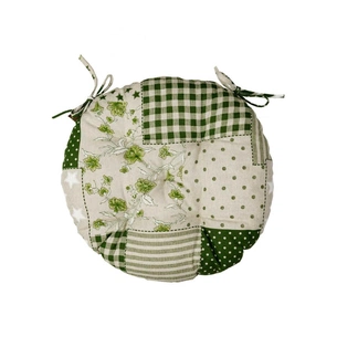 Подушка на стілець Прованс Печворк зелений Господиня D-40 см (4823093451247) зображення 1