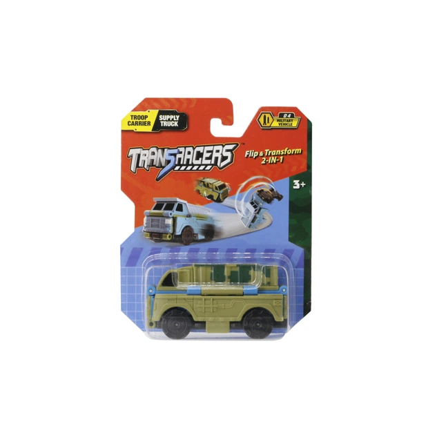 Машина TransRacers 2 в 1 Військова вантажівка & Самоскид (6586363) - зображення 1