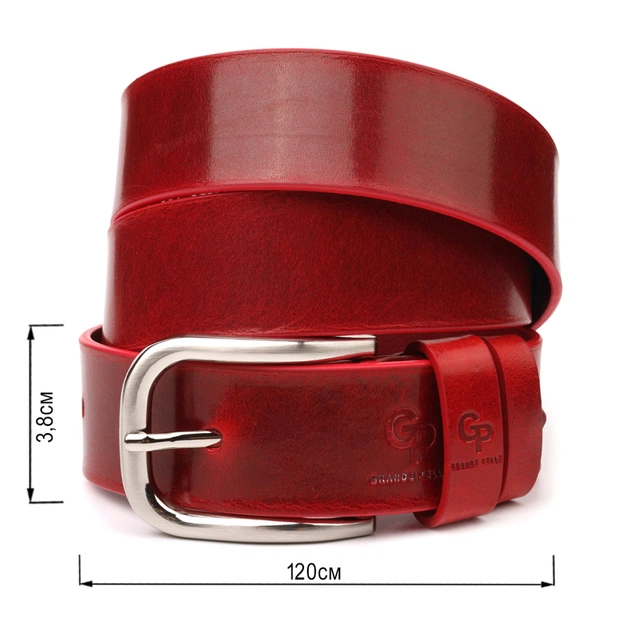 Ремінь Grande Pelle Жіночий з натуральної шкіри Червоний (21475) - зображення 3
