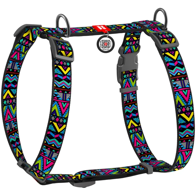 Шлея для собак WAUDOG Nylon анатомічна H-подібна "Інді" М (5502) - изображение 1