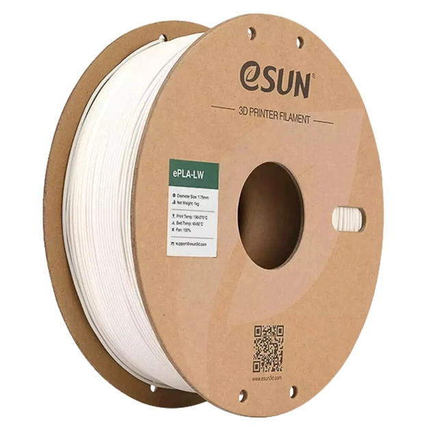 Пластик для 3D-принтера eSUN PLA LW 1,75mm WHITE 1kg (PLA-LW175W1P1) - зображення 1
