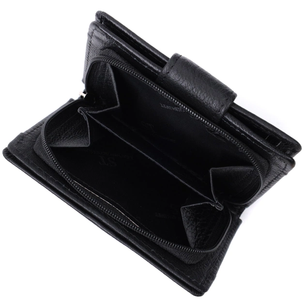 Кошелек ST Leather С монетницей и блоком для пропусков из натуральной кожи Черный (22713) - изображение 10