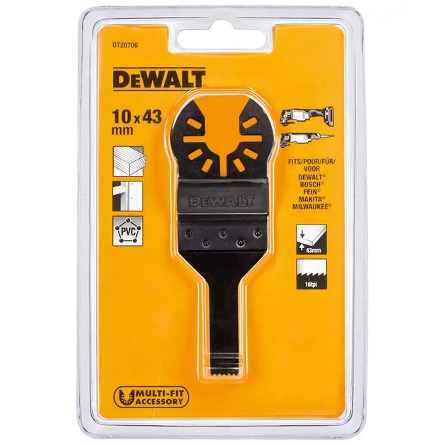 Полотно DeWALT для реноватора, занурювальне для DWE315, DCS355, ширина 10мм, 16 TPI (DT20706) - picture 3