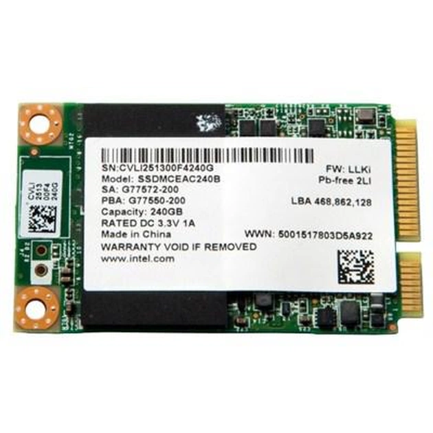 Накопичувач SSD mSATA 240GB INTEL (SSDMCEAC240B301) - изображение 1