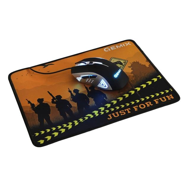 Мишка Gemix W100 USB Black/Gray + ігрова поверхня (W100Combo) - зображення 1
