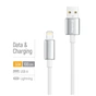 Дата кабель USB 2.0 AM to Lightning 1.0m 3A zinc alloy braided white ColorWay (CW-CBUL098-WT) - уменьшенное изображение 4