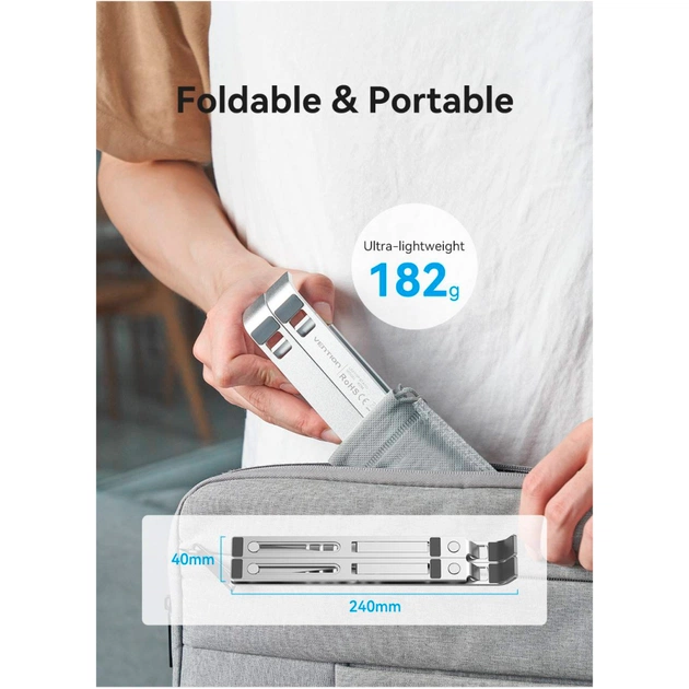 Підставка до ноутбука Vention Laptop X-type Stand Silver Aluminum Alloy (KDMI0) - picture 9