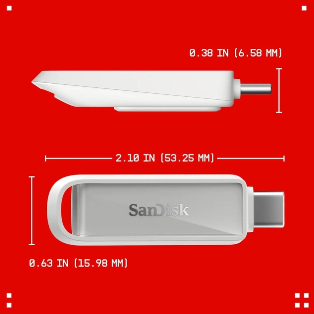 USB флеш накопичувач SanDisk 128GB Phone Drive Arctic White Type-C USB 3.2 (SDIXS0N-128G-GN6NE) - picture 3