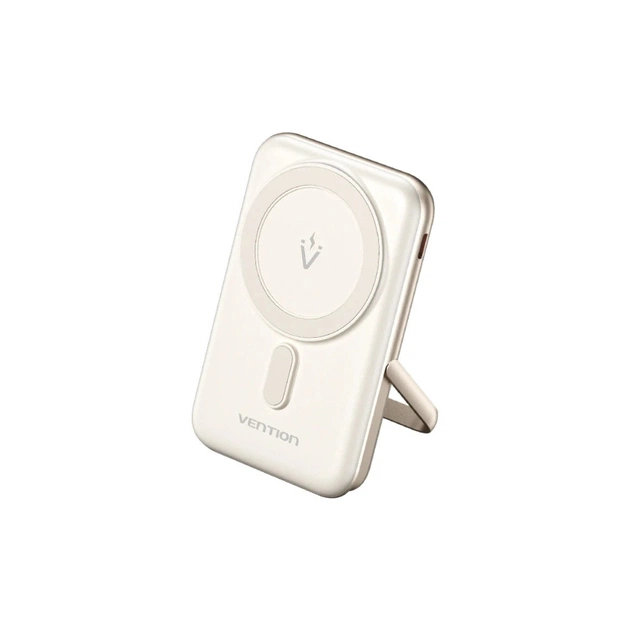 Батарея універсальна Vention Magnetic Wireless 10000mAh 20W PD USB-C In/Out, QI-15W White (FHNW0) - зображення 1