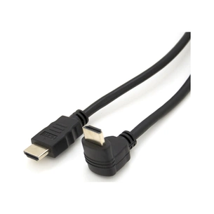 Кабель мультимедійний HDMI M to HDMI M 1.0m V1.4 90° corner black Merlion (YT-HDMI(M)/(M)HS-1.0m/90°) зображення 1