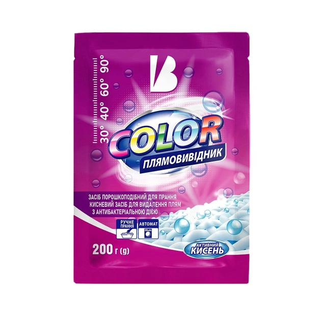 Засіб для видалення плям Blyskavka Color З активним киснем 200 г (4820214191815) - зображення 1