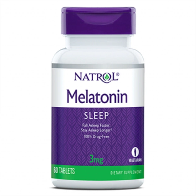 Амінокислота Natrol Мелатонін, Melatonin 3 мг, 60 таблеток (NTL-00510) - зображення 1