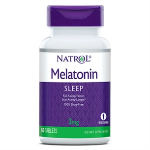 Амінокислота Natrol Мелатонін, Melatonin 3 мг, 60 таблеток (NTL-00510) зображення 1