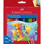 Карандаши цветные Faber-Castell акварельні, 24 кольори + пензлик в картонній коробці (114425) (1408) - уменьшенное изображение 1