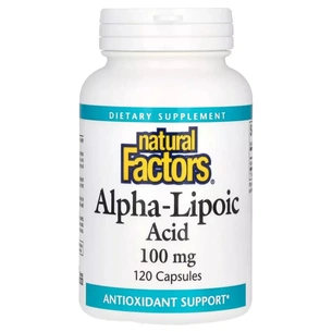 Вітамінно-мінеральний комплекс Natural Factors Альфа-ліпоєва кислота, 100 мг, Alpha-Lipoic Acid, 120 капсул (NFS-02096) зображення 1