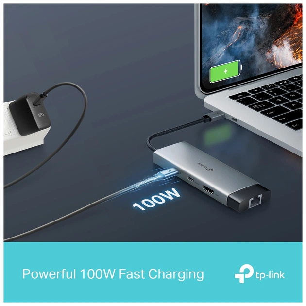 Концентратор TP-Link USB 3.0 6-in-1 2xUSB 3.0 + 1xUSB-C + 1xHDMI + 1xRJ45 + PD 100W (UH6120C) - picture 9