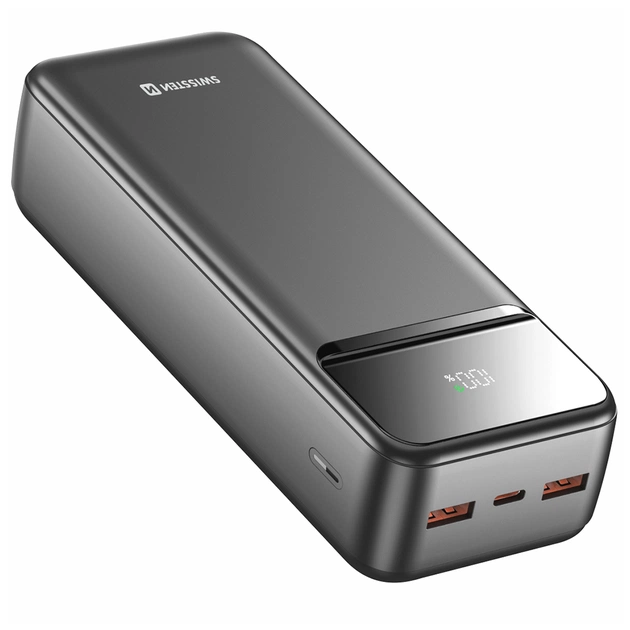 Батарея універсальна SWISSTEN 30000mAh POWER LINE II 22.5W PD QC Black (8595217490635) - зображення 1