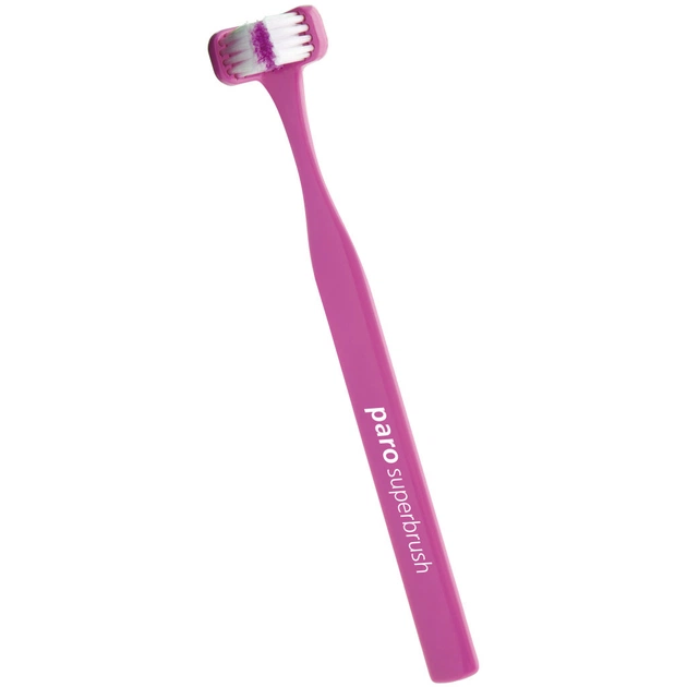 Зубна щітка Paro Swiss Superbrush тристороння рожева (7610458007242-pink) - изображение 1