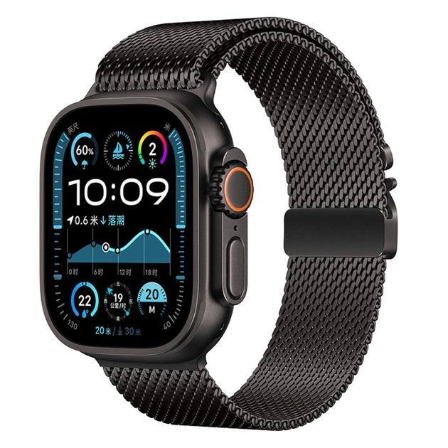 Ремінець до смарт-годинника Armorstandart Milanese UltraLock для Apple Watch 49/46/45/44/42 (Series 1-3) Black (ARM88957) - зображення 1